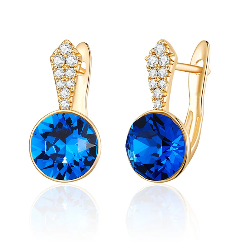 Роскошные Разноцветные австрийские кристаллы серьги-гвоздики для женщин