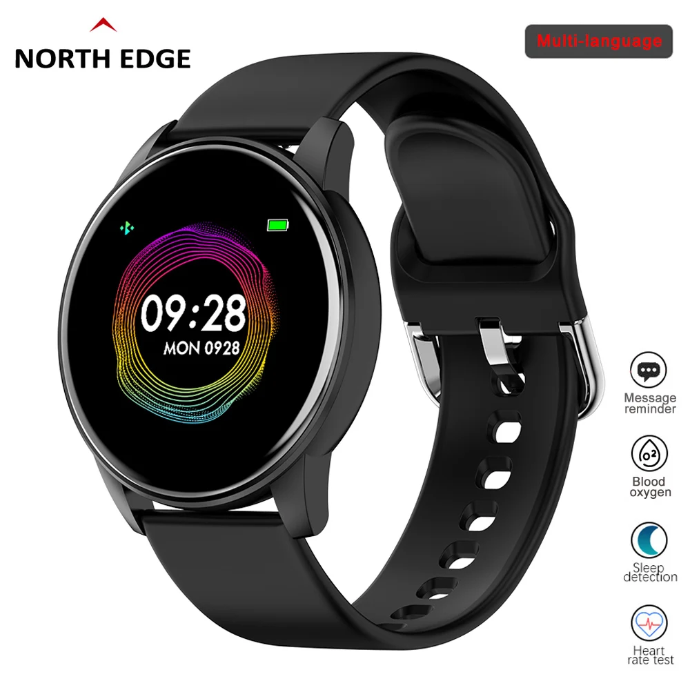 

NORTH EDGE 2020 New Heart Rate Smartwatch Men Sport Watches Message Reminder Android IOS IP67 Waterproof Blood Oxygen Monitor