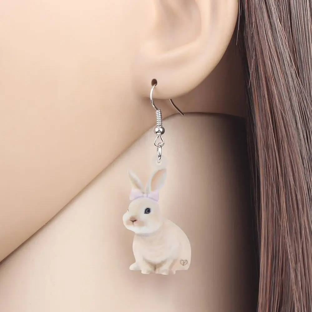 WEVENI Acrylic Brown Easter Hare Rabbit Bunny Jewelry Sets Cute Animal Earrings Necklace For Women Girls Funny Gift Accessories | Украшения