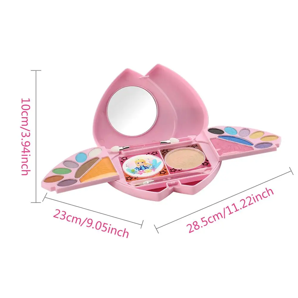 24Pcs Girls Makeup Set Rotation Heart Cosmetic Case Kits Non-Toxic Plastic Safety Beauty Pretend Play Kids Gift Game Toy | Игрушки и