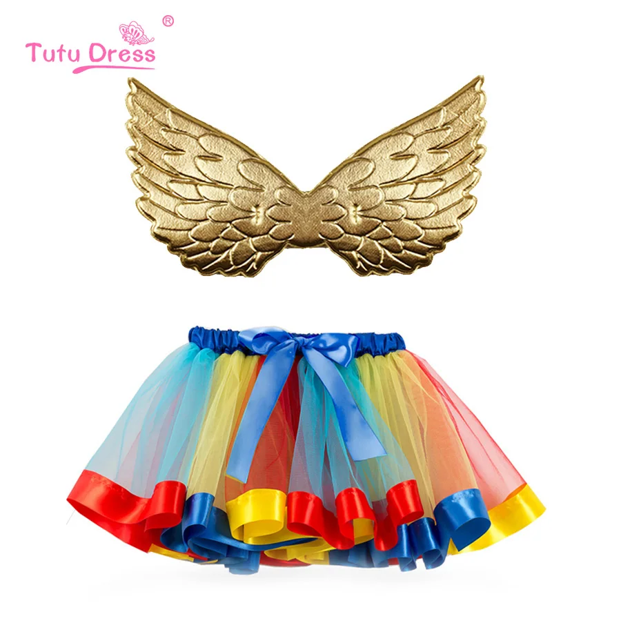 Юбка пачка для девочек милые радужные фатиновые юбки пышная юбка американка