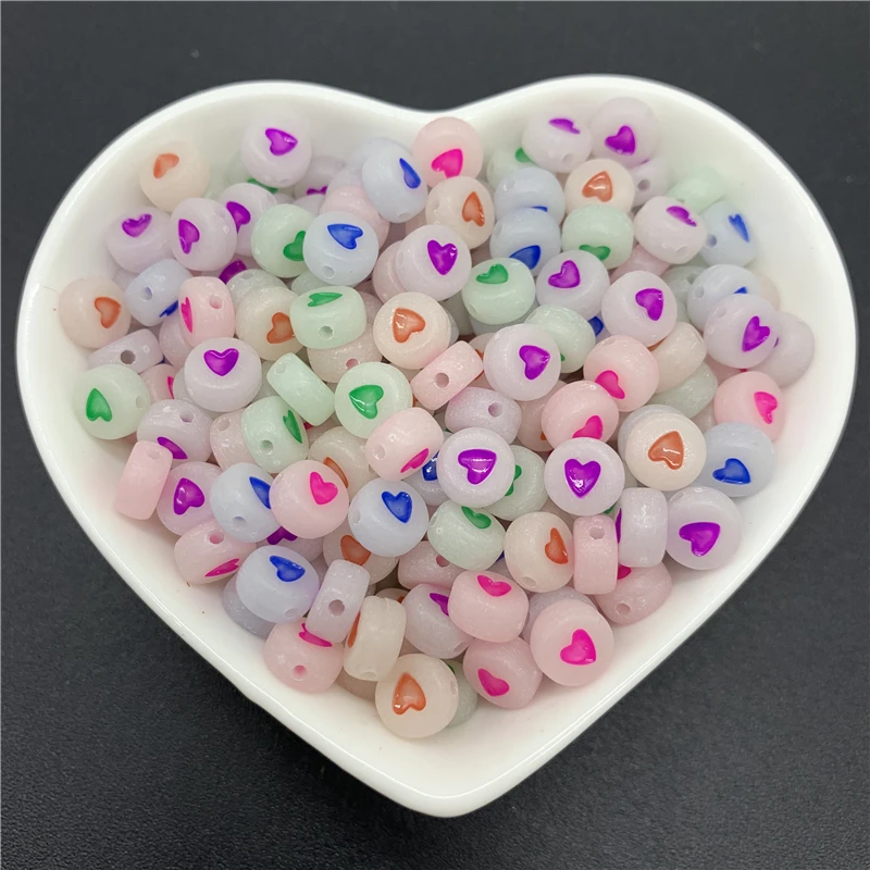 100 шт. 7 мм светящиеся бусины Смешанные акриловые разделенные аксессуары для