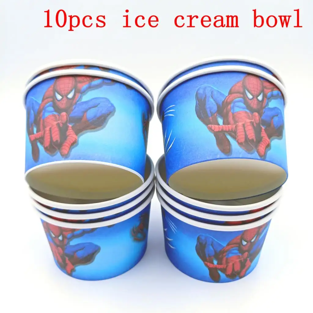 10 шт./лот стаканчики для мороженого с изображением паука Детские вечерние на день