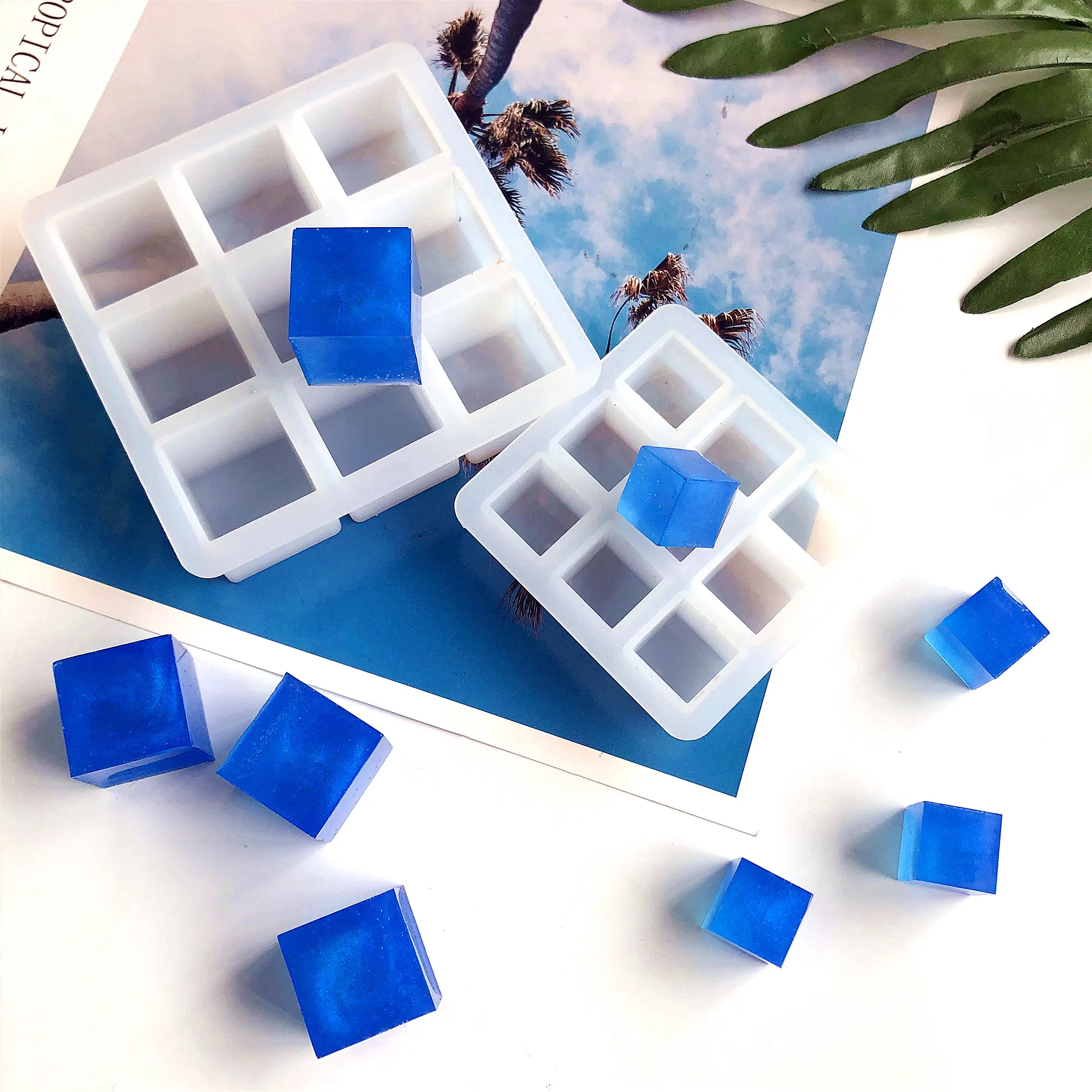 

16-24mm 9 Even Cube Silicone Mold Chocolate Cake Molding Ice Cube Ice Tray Baking Tool