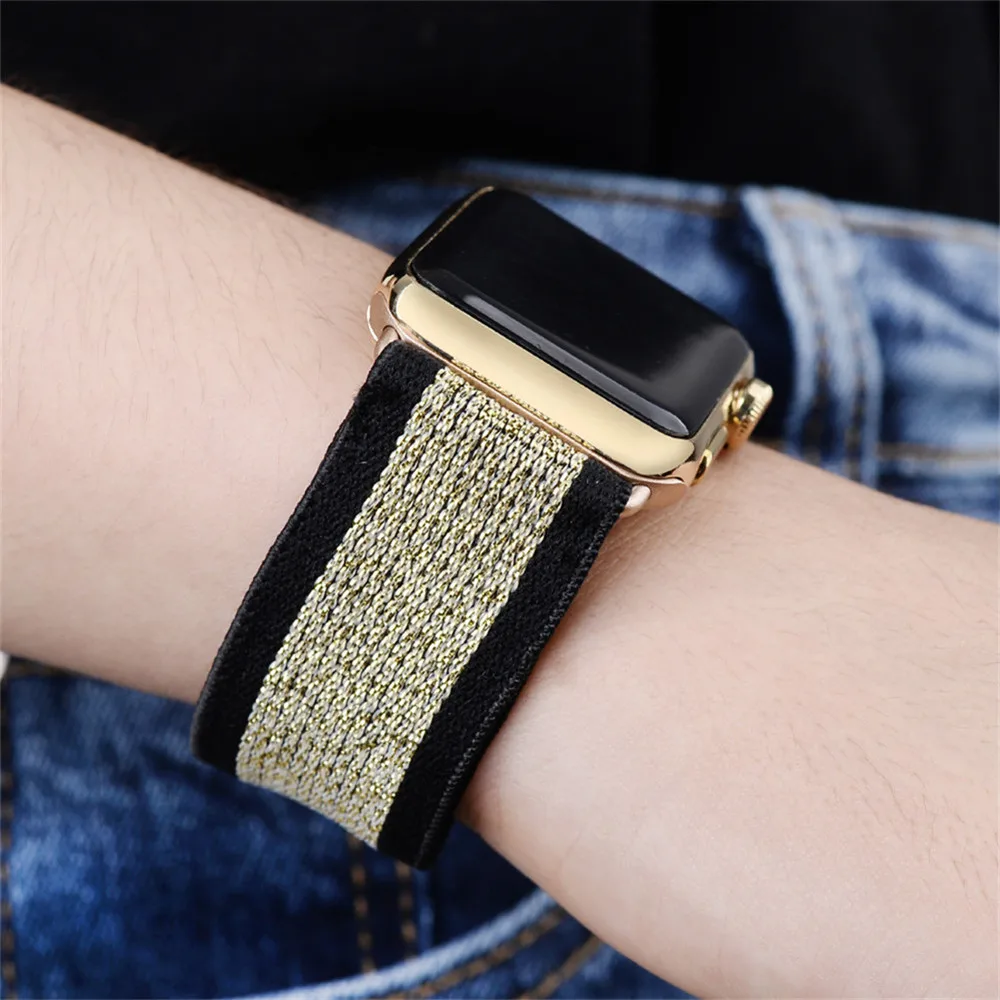 Эластичный спортивный ремешок для apple watch band 40 мм 38 44 42 iwatch series 5/4/3/2/1 двухслойный