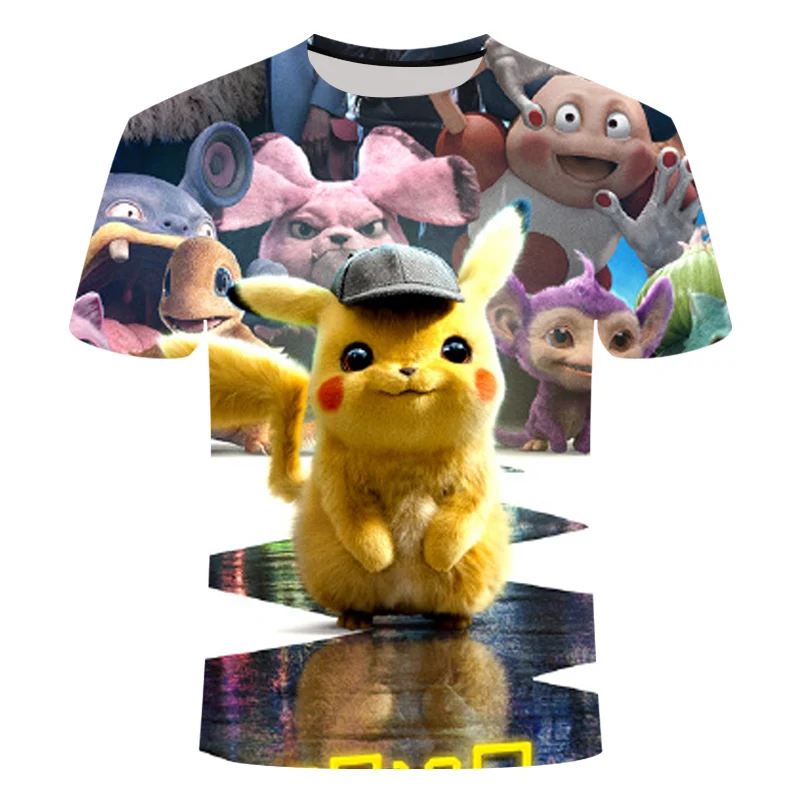 Футболка Пикачу с 3D принтом Pokemon футболка для мужчин женщин и детей забавная