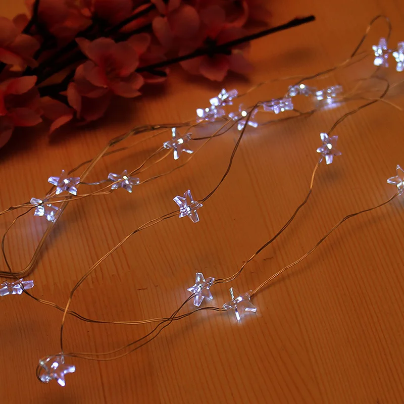 

Christmas Atmosphere Sparkling Christmas Wreath Decoration String Lights White Light 3M Battery Powered Stars LED Party Holiday