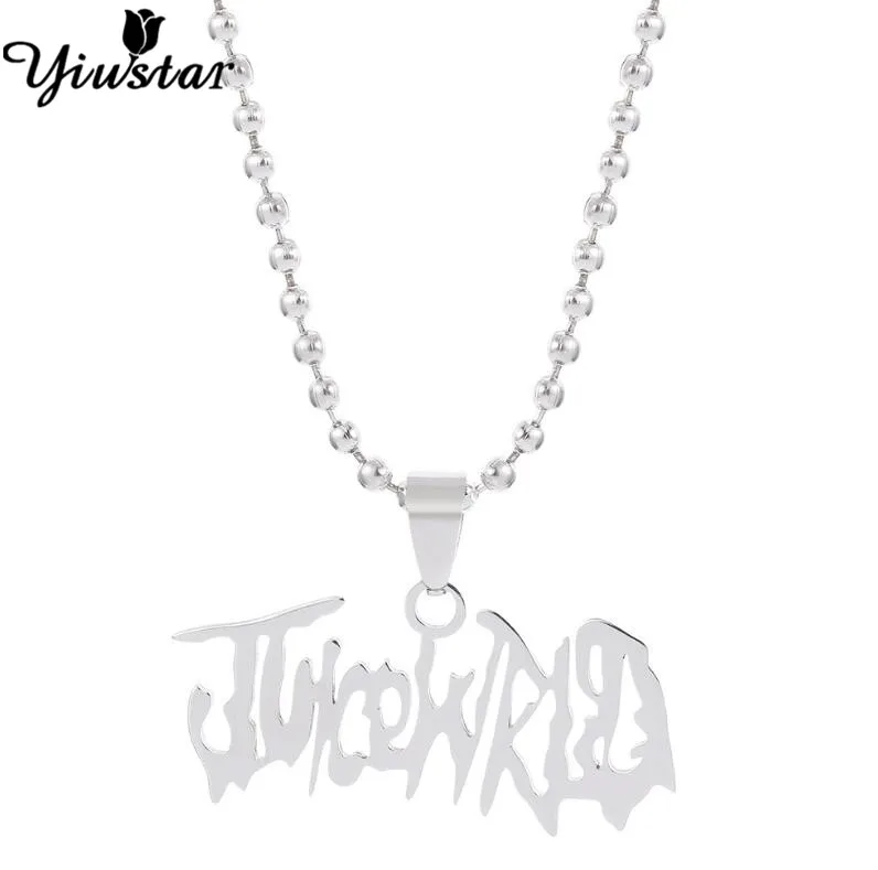 Модное ожерелье Yiustar с подвеской Juice WRLD женское геометрическое из нержавеющей