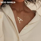 Мини-мир ожерелье покрытое золотом с большим количеством первоначального A-Z 26 букв индивидуально выгравироанные надписи на имя ювелирные изделия в стиле панк для женщин; Аксессуары