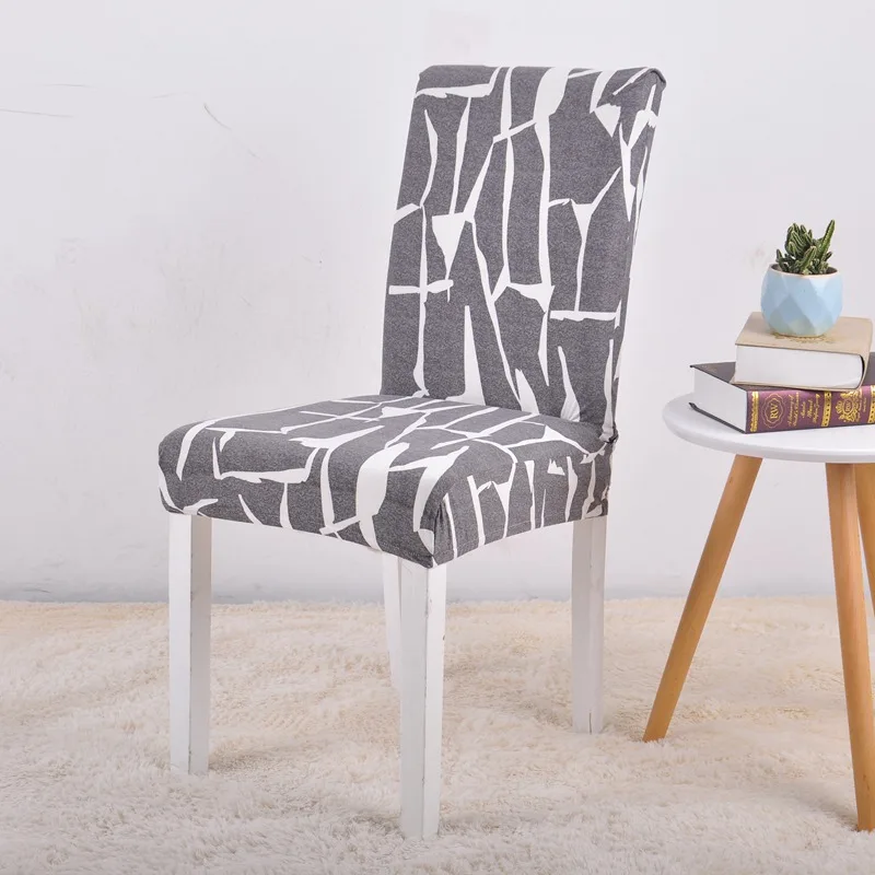 Серый чехол на стул для столовой с принтом кресла без рукавов вечерние банкета