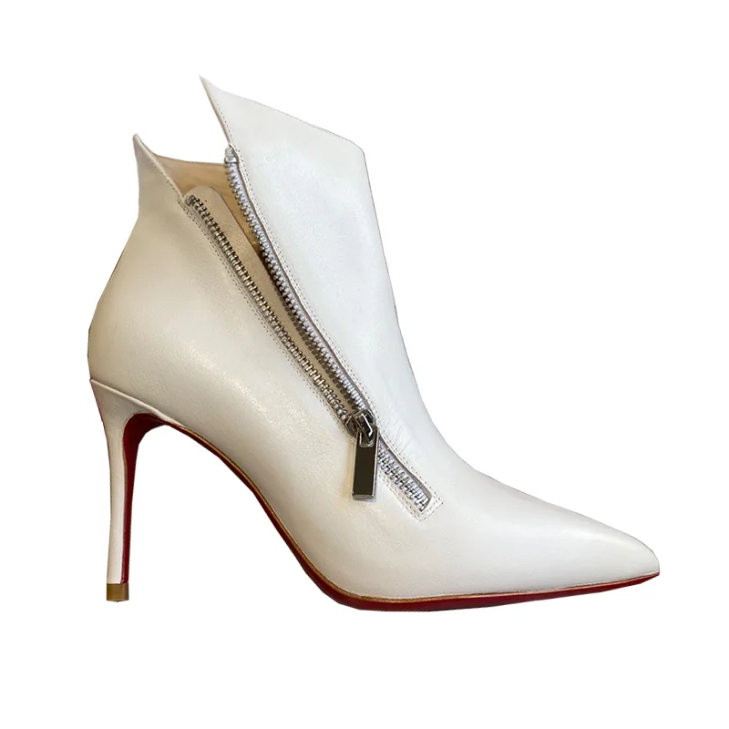 

Fashion Boots Women Stiletto High Heel Pointed Zipper Fashion All-match Luxury Brand Haute Couture High Heel Boots 34-41S