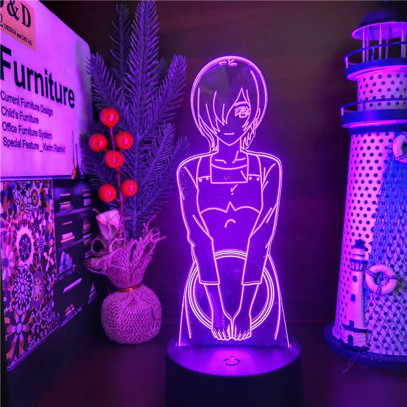 3D Lamp Tokyo Ghoul Touka Kirishima Anime Figure LED Night Light Home Decoration Lampara Luminaria Neon Kawaii Lampe Manga Gifts