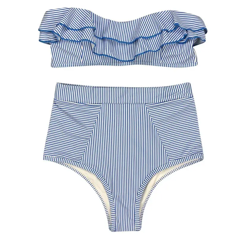 MXLD женский сексуальный комплект бикини из двух предметов без бретелек с оборками