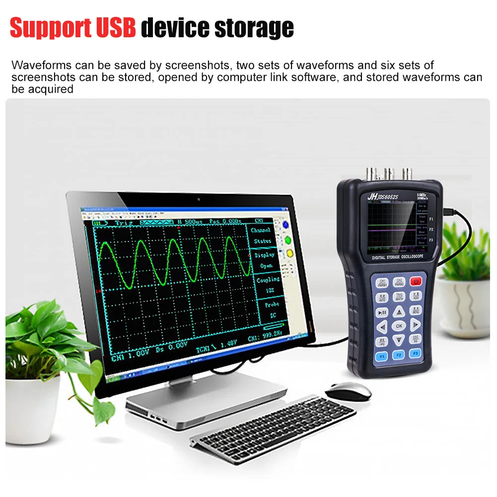 Портативный цифровой портативный осциллограф JDS6031 с Usb 1 канал 30 МГц