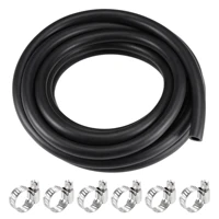 uxcell fuel line hose 8mm id 12mm od 16ft oil line fuel pipe rubber water hose black 6 clamps