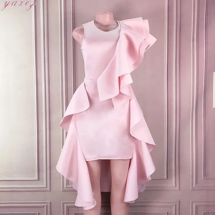 Женские платья с оборками вечернее сексуальное платье неправильной длины