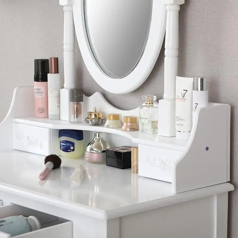 

Мини-столик для макияжа с зеркалом, туалетный столик, современный минималистичный квартирный раскладной туалетный столик, шкаф для хранени...