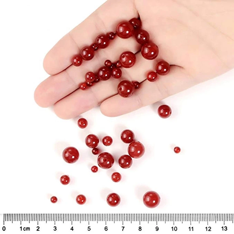 

8/10mm Best Quality A Grade Red Smooth Polish Natural Agate Round Loose Beads For Jewelry Making Strands