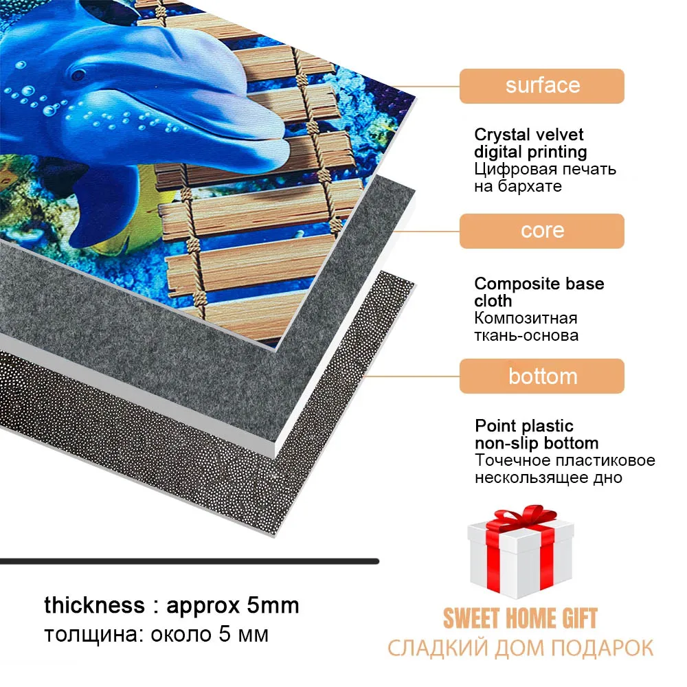 3D ковер для гостиной с современным дельфином детские напольные коврики и