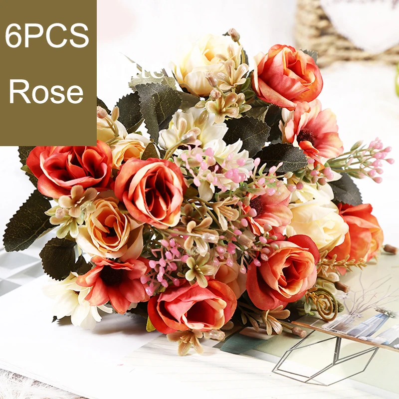 

6PCS Rosebud Home Decoration Everlasting Rose Wedding Atmosphere