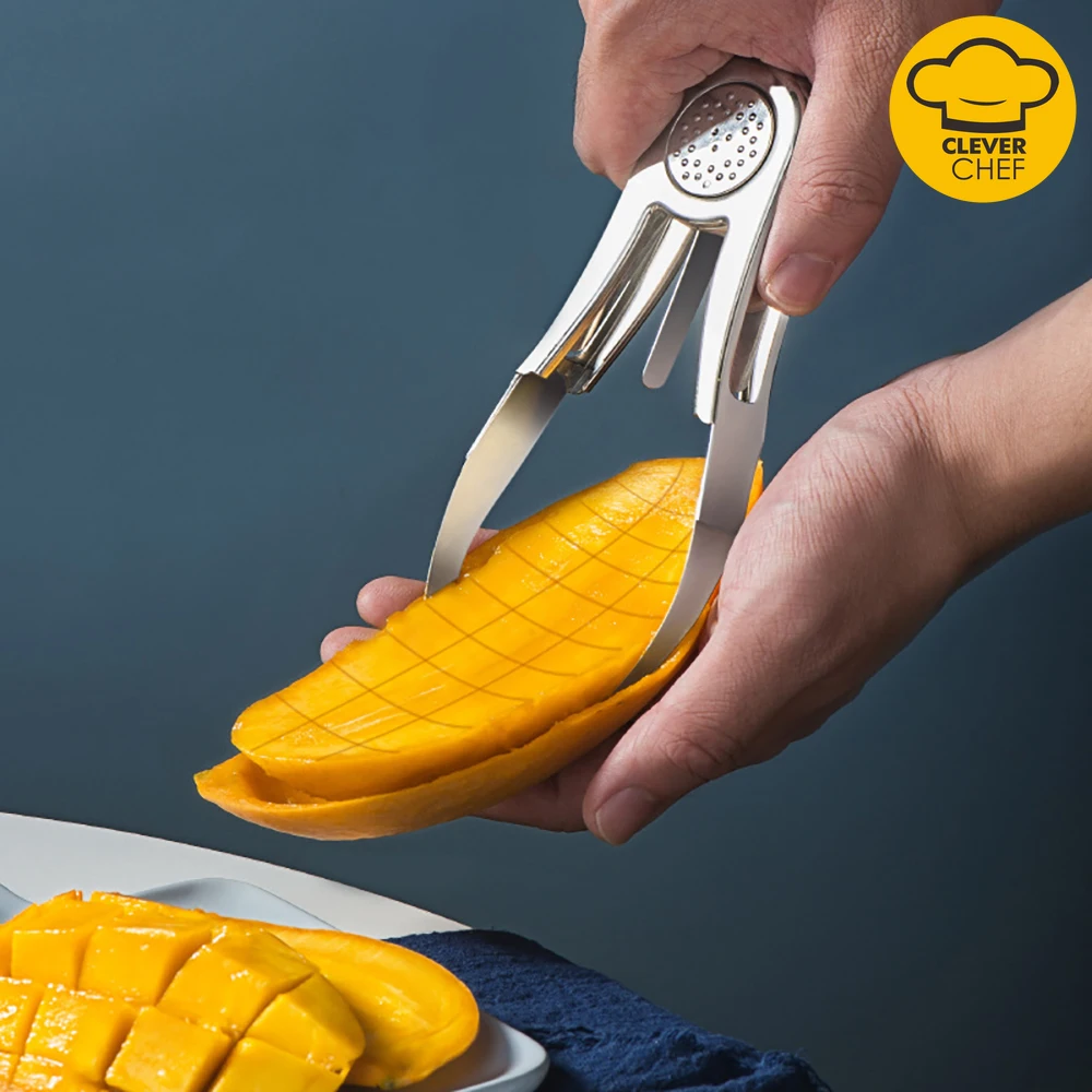 

Creative Mango Splitter Fruit Peeler Mango Cutting Knife Stainless Steel Fruit Peeling Tool Coring Diced Kitchen Gadget