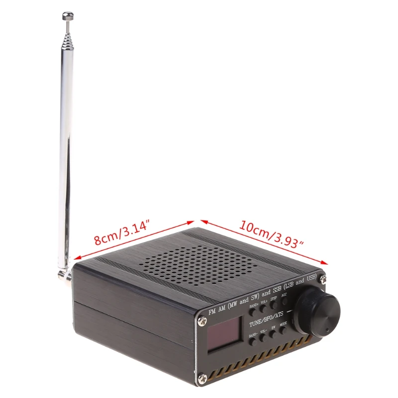 

Assembled SI4732 All Band Radio Receiver FM AM (MW & SW) SSB (LSB & USB) with lithium battery + Antenna + Speaker + Case