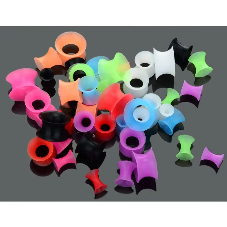 Оптовая продажа 12 шт./лот силиконовый Растяжитель ушей расширитель заглушки и