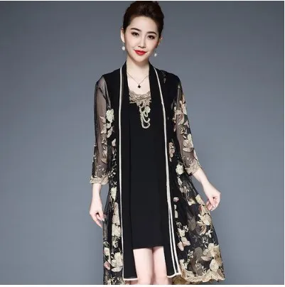 Новинка 2020 винтажное женское платье из двух частей с цветочной вышивкой