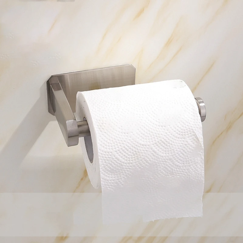 

2021 New Wall Mount Toilet Paper Holder Stainless Steel Wall Hanging Kitchen Paper Roll