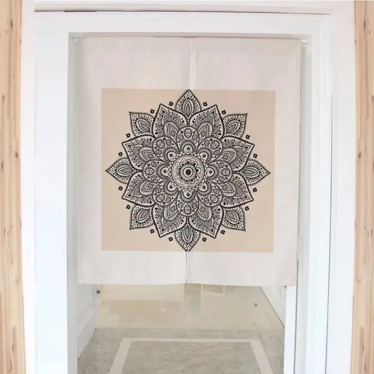 

Eight Treasures Flower Japanese Bedroom Door Curtain Shower Toilet Half Panel Curtain Blackout Curtain Home Decoration