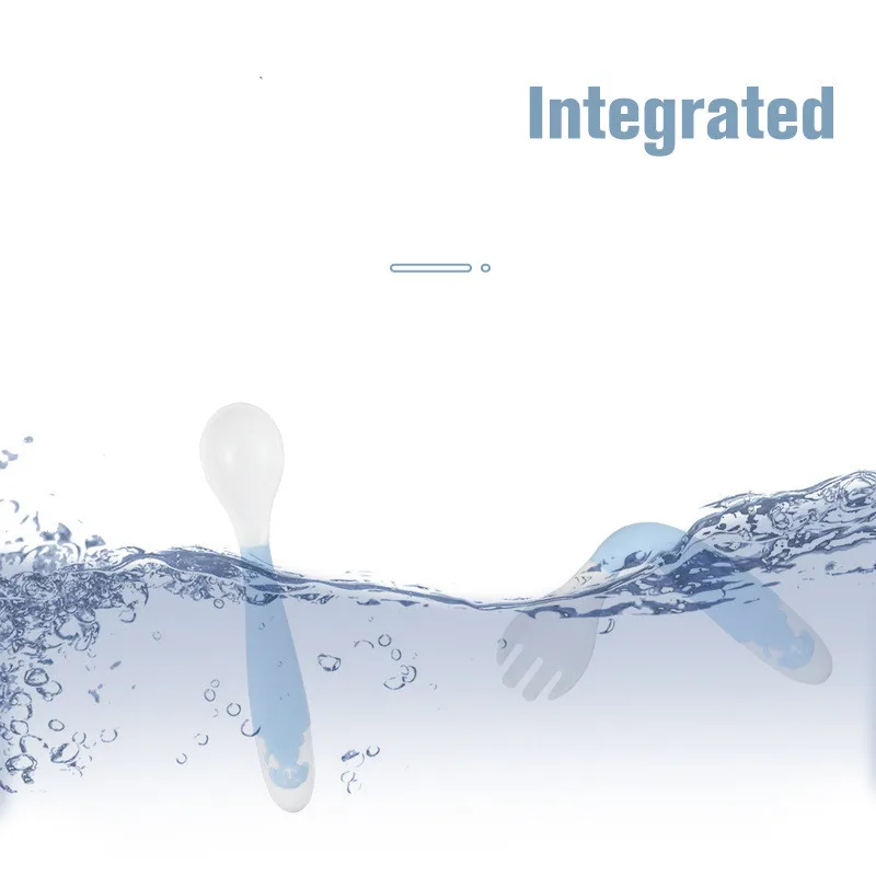 Набор силиконовых ложек и вилок для младенцев Сгибаемая ложка вилка с гладкими