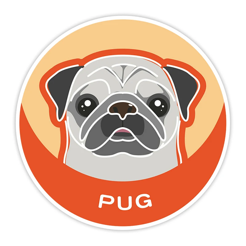 

S60092# Pet Puppy Tan Pug Dog Animal Self-adhesive Decal Car Sticker Waterproof Auto Decors on Bumper Rear Window Laptop