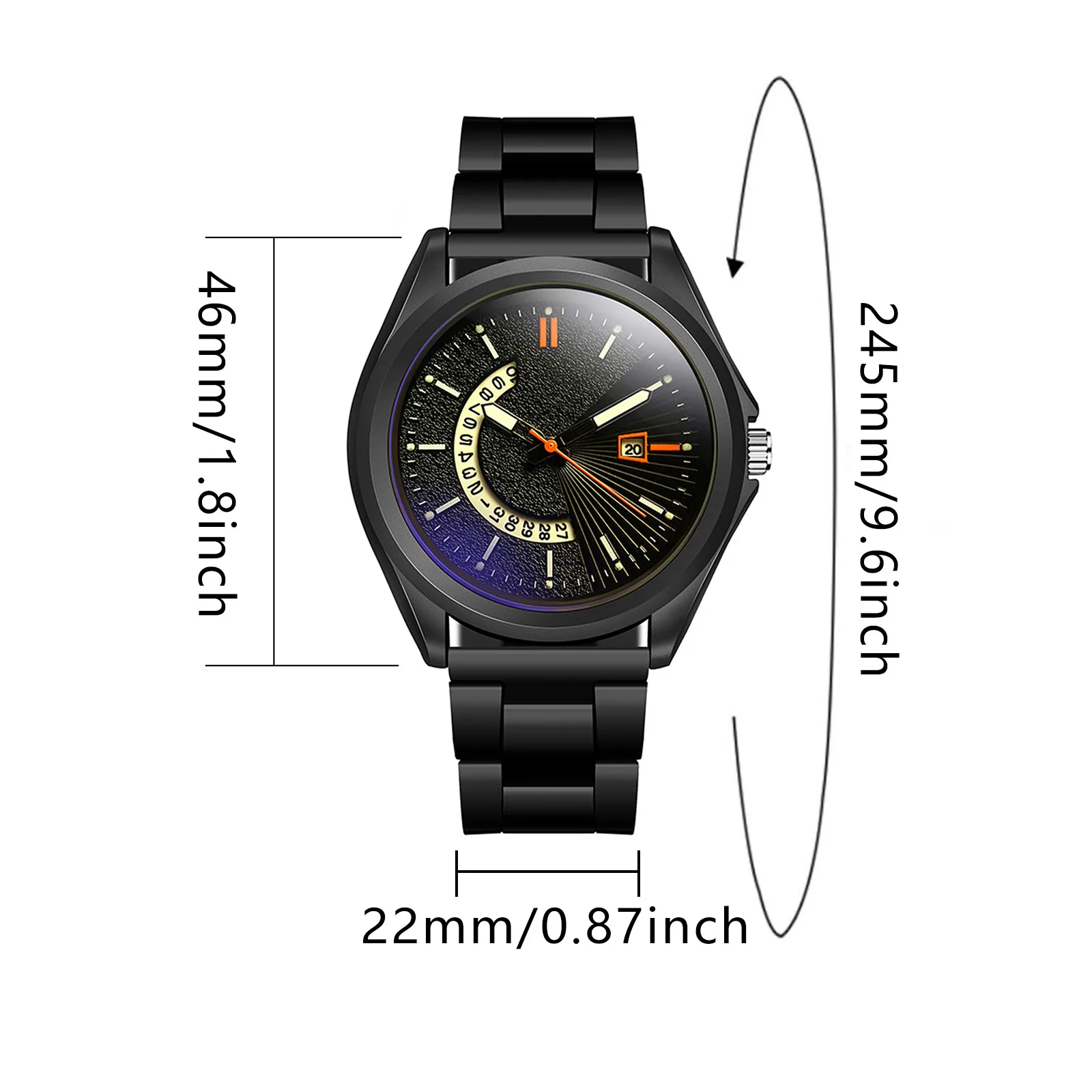 

Fashion Men Sports Watch Mesh Belt Luminous Stainless Watch Men Hollow Calendar Blue Light Stopwatch Chronograph Waterproof