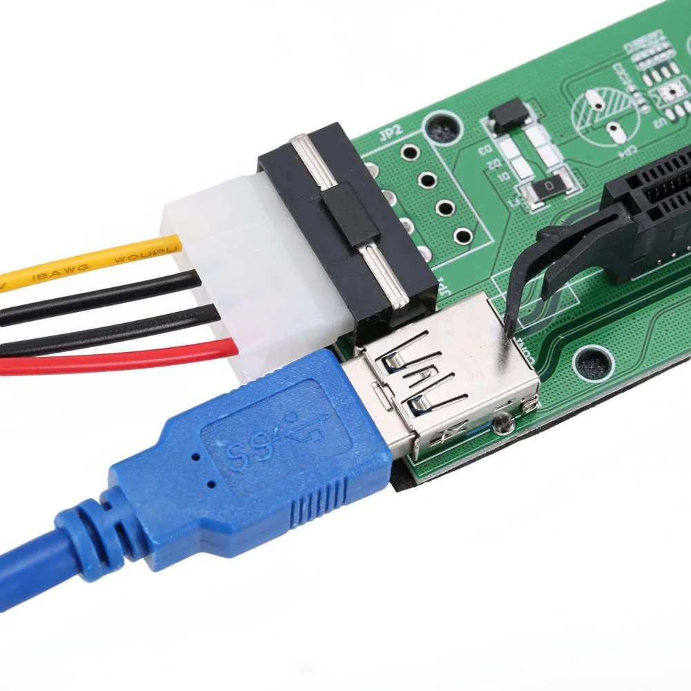 60 см PCI Express E 1X к 16X адаптер для переходных карт PCIE удлинитель + кабель USB 3 0 SATA 4Pin IDE
