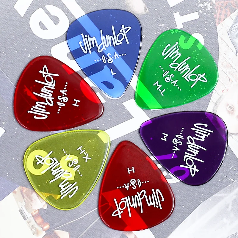 dunlop gitarre pick gele lebendige transluzenten plektrum vermittler bass vermittler akustische elektrische zubehör klassische gitarre picks free