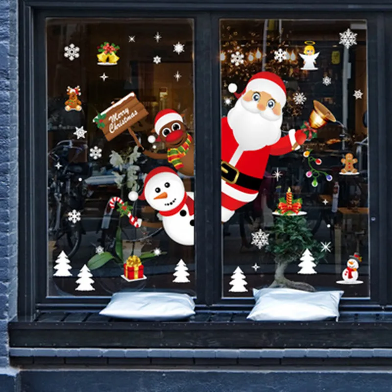 

Christmas Santa Claus Window Stickers Wall Ornaments Christmas Pendant Merry Christmas For Home Decor Happy New Year 2022 Noel