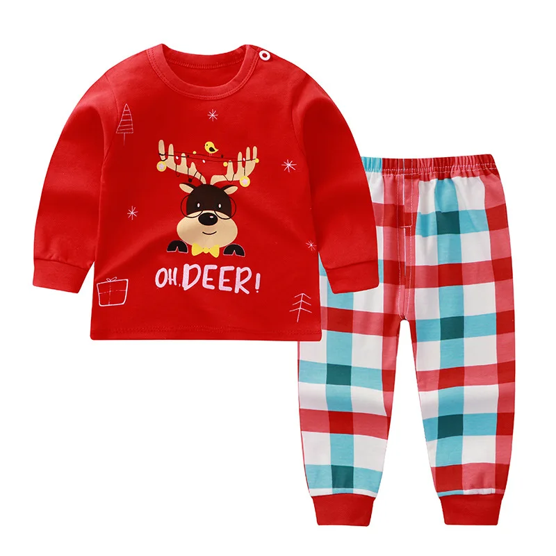 

2022 New Kids Underwear Set Girls Pajamas Cotton Spring Autumn Boys Cartoon Sleepwear Girls Long Johns Children Homewear 0-7Y