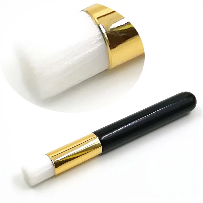 Black-gold flat Новая мягкая деревянная ресница для удлинения, Очищающая щетка для ресниц, щетки-шампуни, пенка для ресниц, очищающее средство для ресниц, Кисть для макияжа, инструмент - Цвет: Black-gold flat
