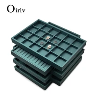 oirlv new pu leather lattice jewelry storage jewelry display tray ring pendant jewelry viewing tray props