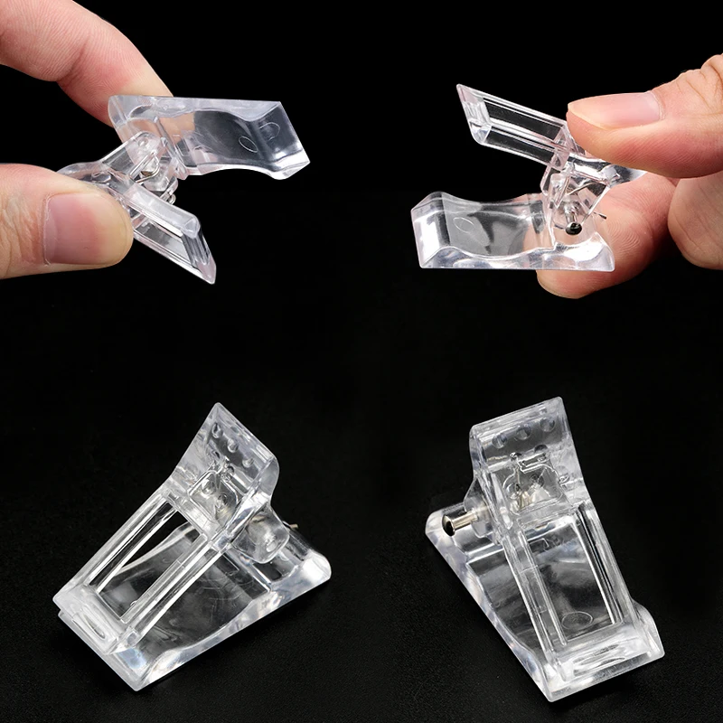 

2Pcs Nail Tips Clips Transparent Finger Building Gel Nail Art Acrylic Nail Extension Building Fixed Clamps Manicure Tools