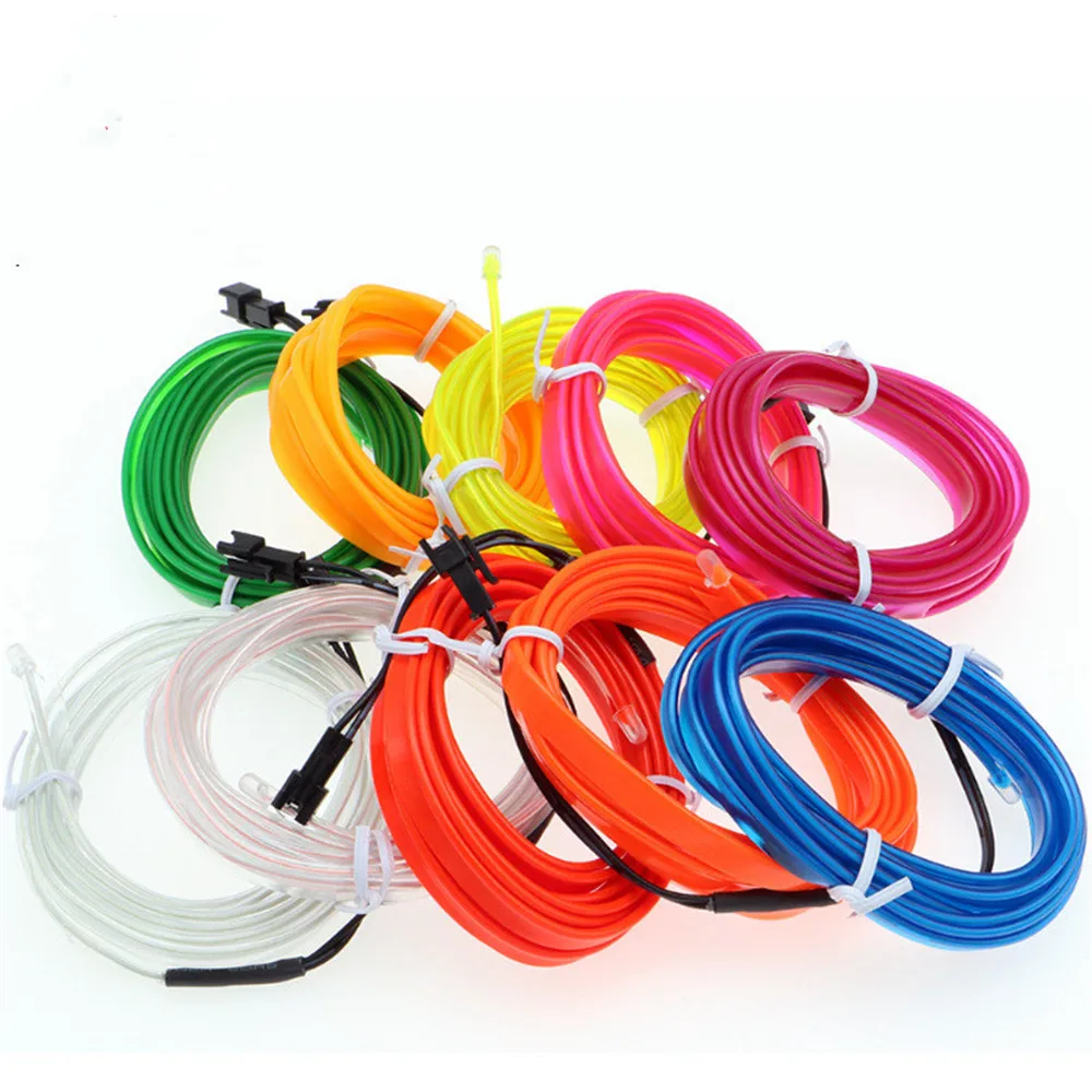 

1M 3M 5M car Wire led strip Atmosphere light for DIY flexible interior Lamp Party decoration lights Neon strips 12V USB