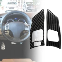 2pcs carbon fiber steering wheel button frame trim cover sticker for lexus is250 2006 2012 left right drive
