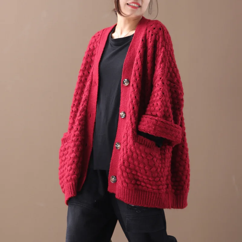 Литературная осенняя и зимняя одежда 2019 Новинка свободный Однотонный свитер