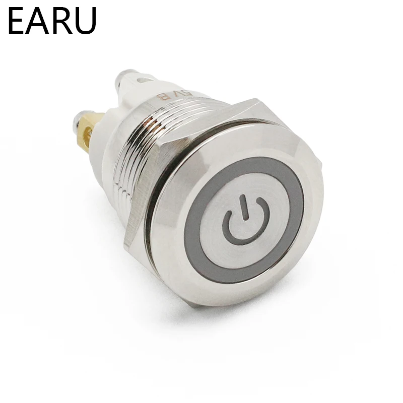 Внешний металлический кнопочный выключатель 19 мм 22 светодиодный светильник 12 В 24