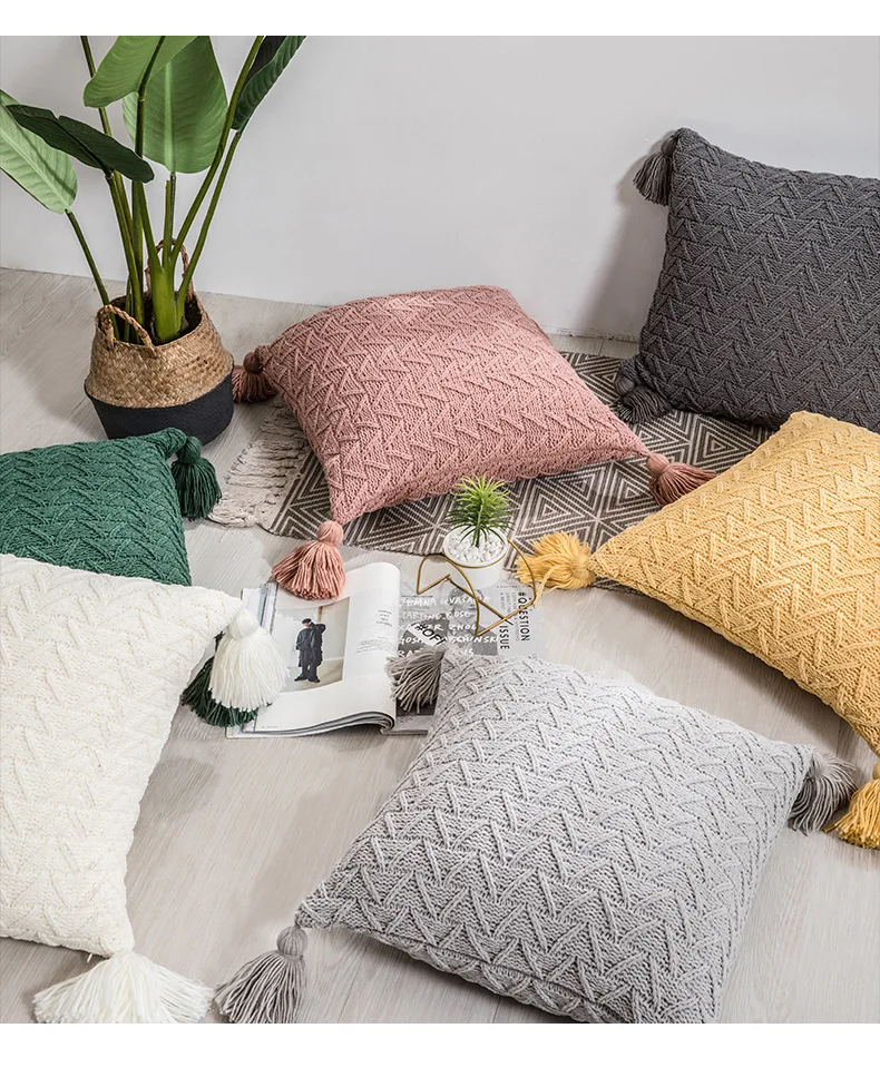 Синельная кожа домашняя декоративная подушка для кровати модные вязаные подушки