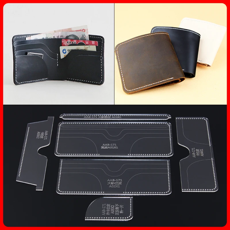 1 компл. DIY ручной кожаный рисунок ретро мульти карты бумажник акриловая версия