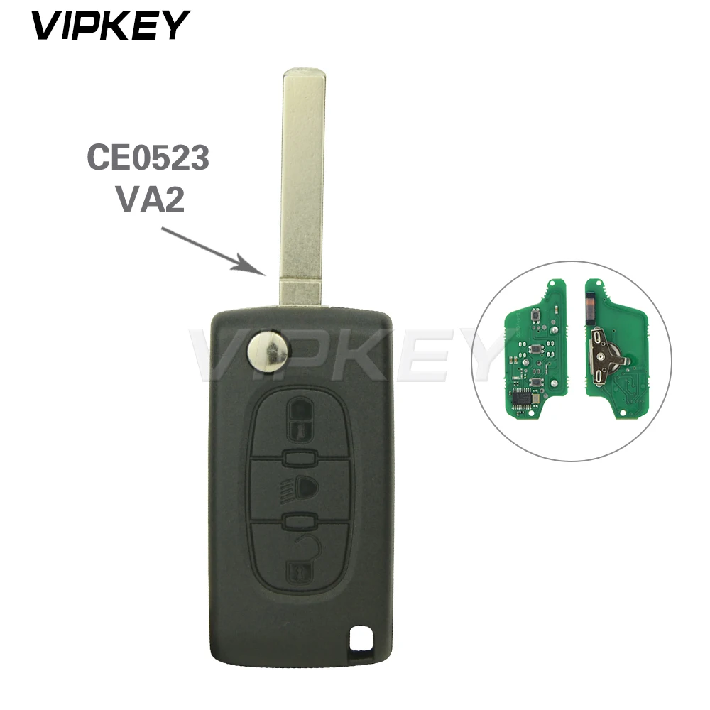 CE0523 дистанционный Автомобильный ключ 2 или 3 кнопки 433 МГц ID46 - PCF7941 ASK HU83 VA2 для Peugeot
