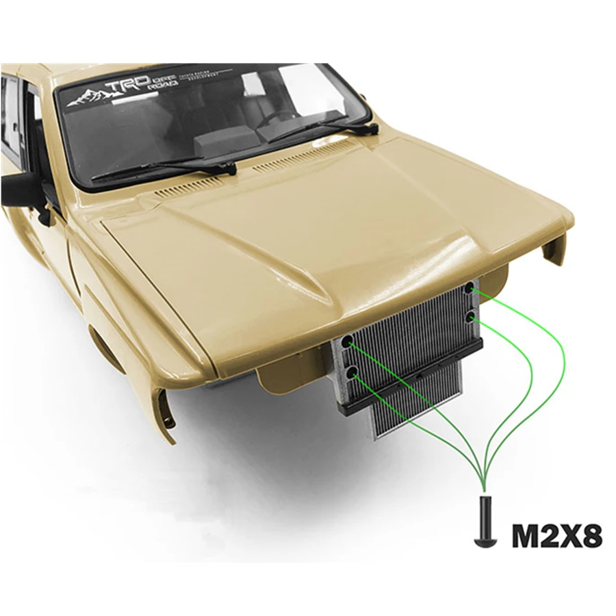 

Радиоуправляемая модель кузова автомобиля, модель радиатора для 1/10 Rock Crawler Cars 4WD 4RUNNER Body Shell Match TF2 Chassis