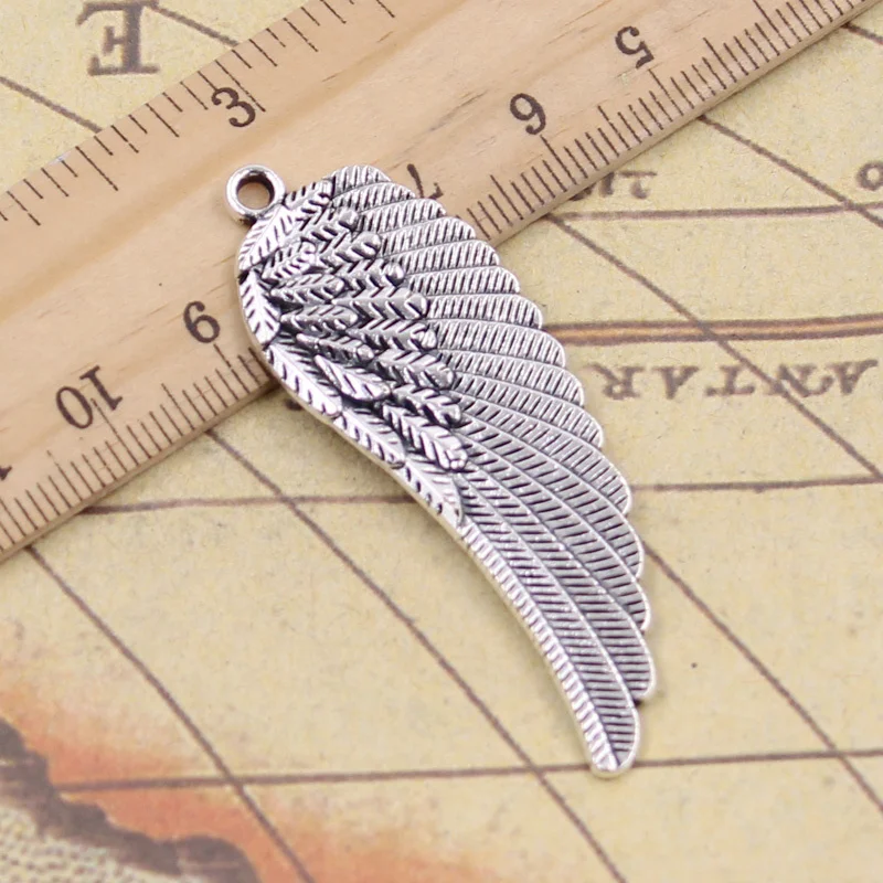 

8pcs Charms Angel Wings 55x19mm Tibetan Silver Color Pendants Crafts Making Findings Handmade Antique Jewelry DIY For Necklace