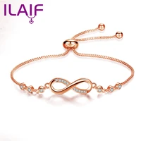 fashionable womens stainless steel infinite tennis bracelet bracelet korean style adjustable bracelet ladies party jewelry
